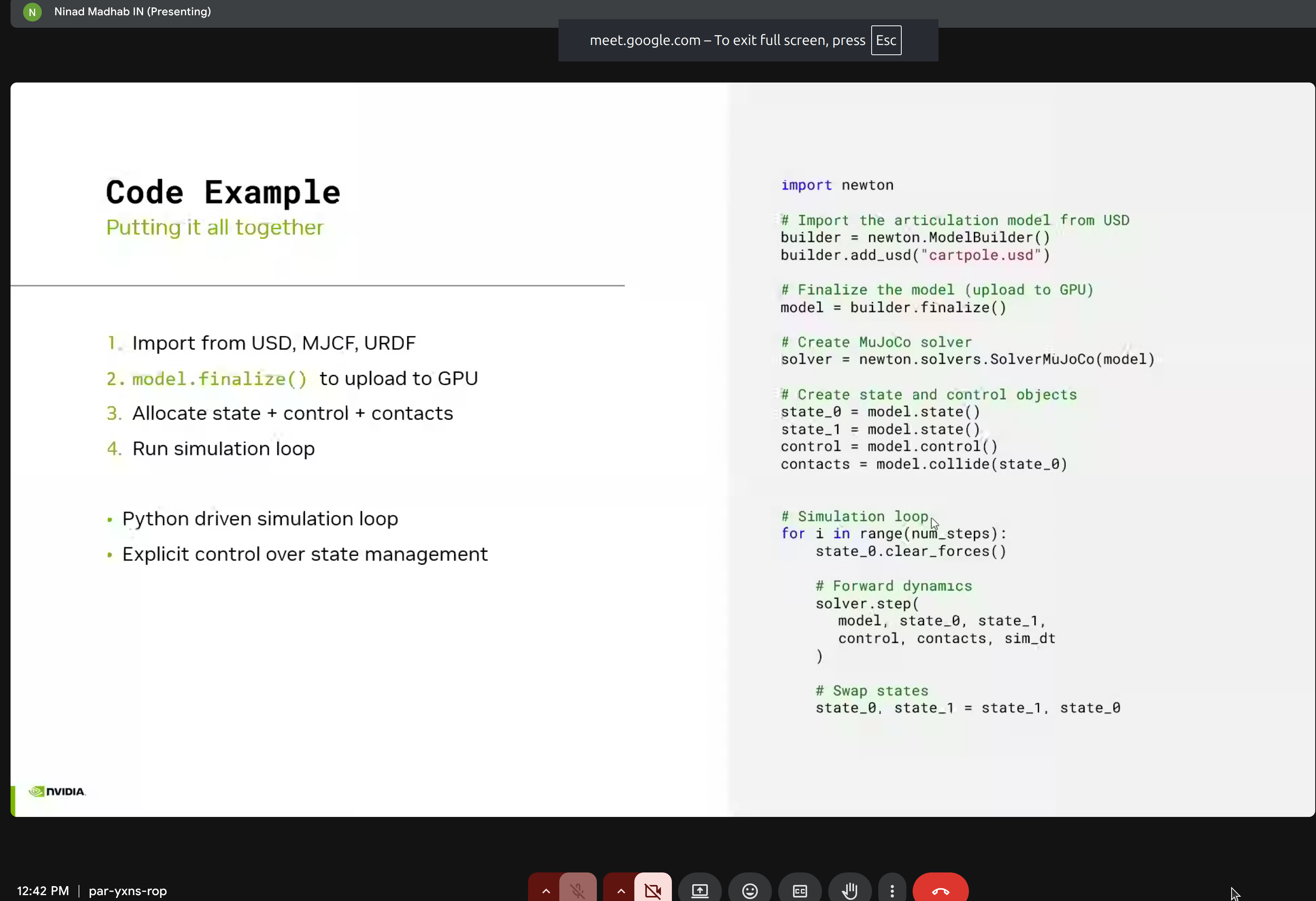 Newton code example putting it all together