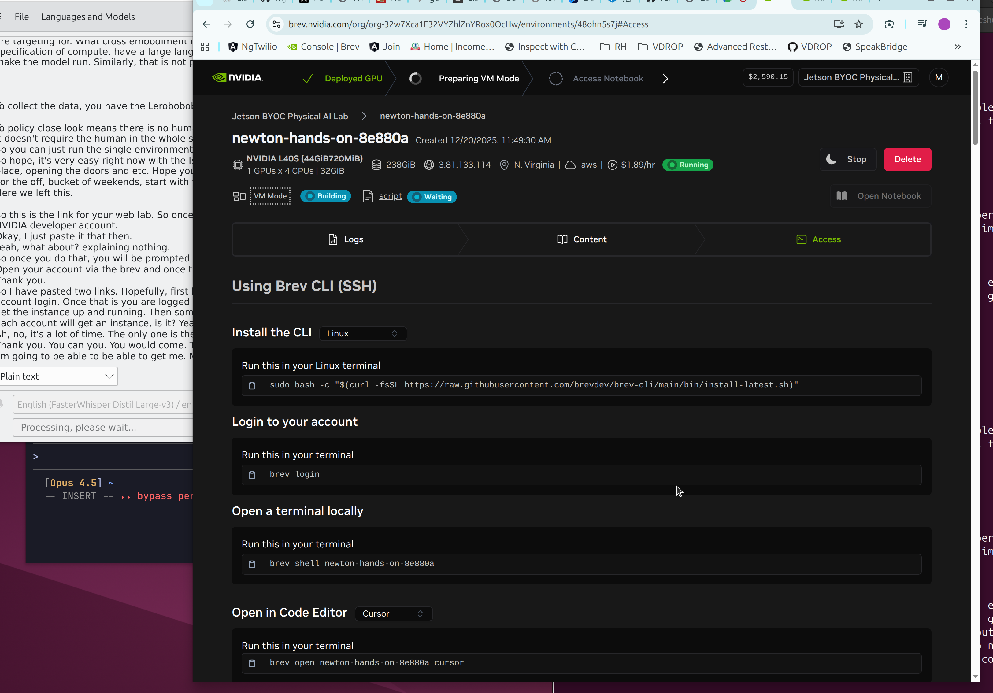 Linux installation and shell access