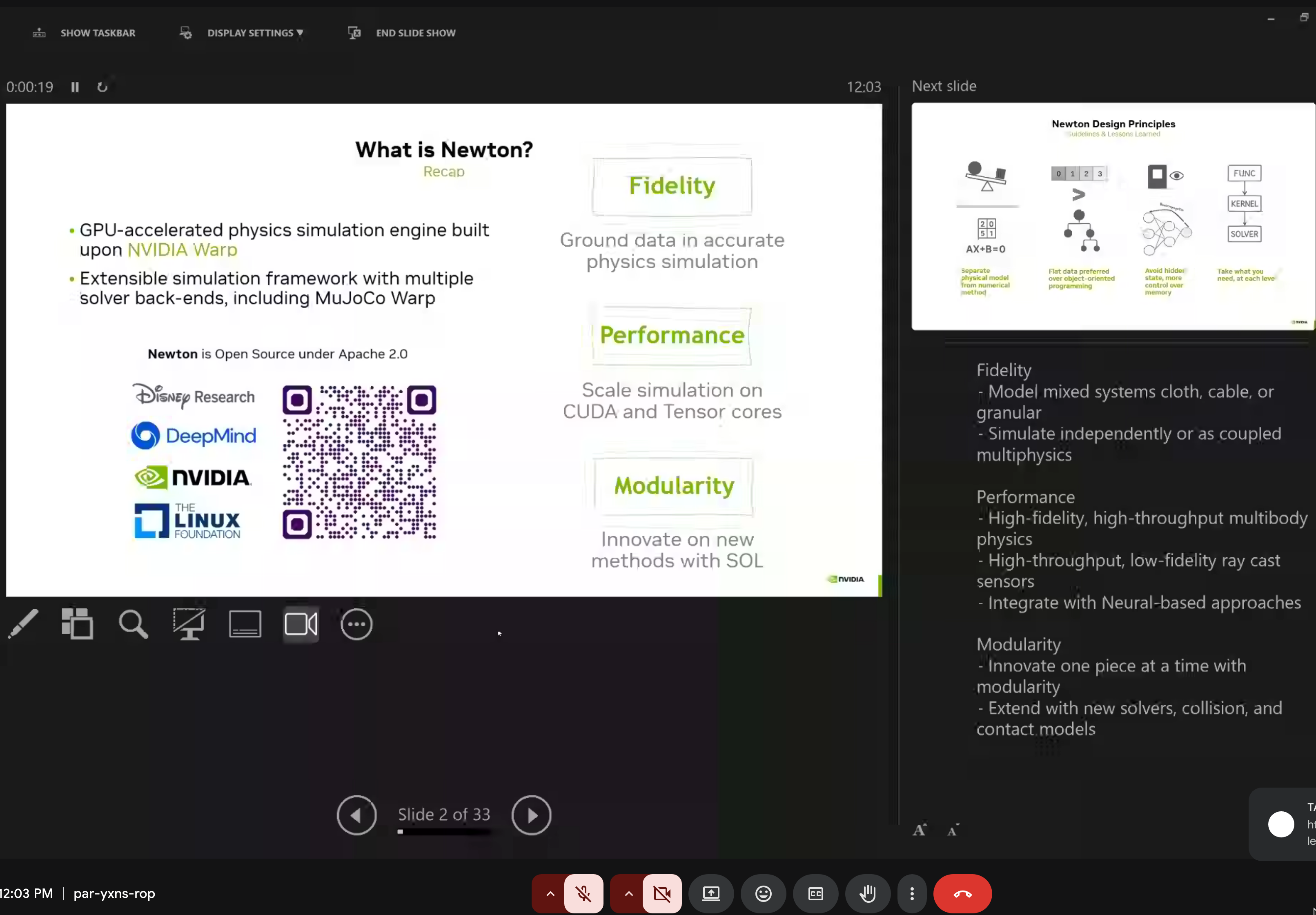 Newton as GPU-accelerated physics simulation engine