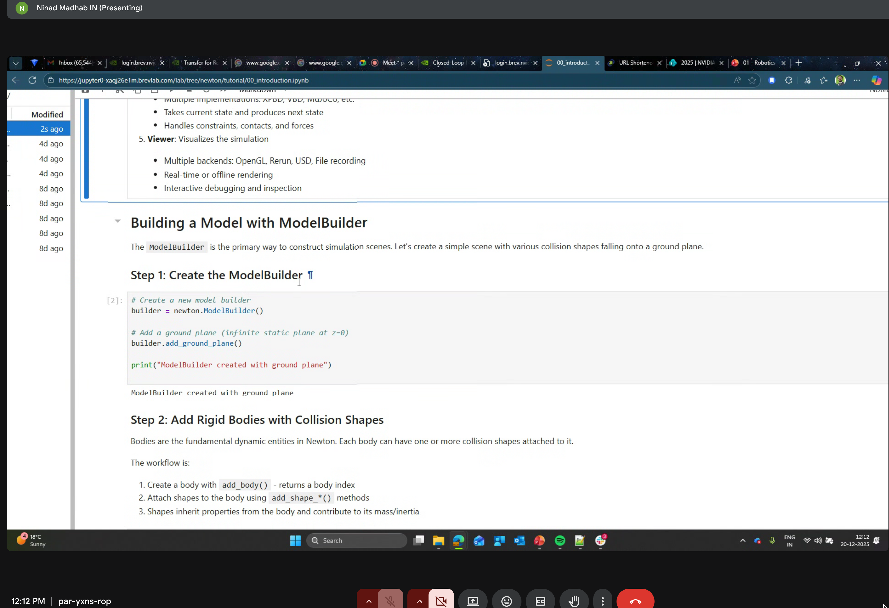 Step-by-step guide for constructing simulation scenes