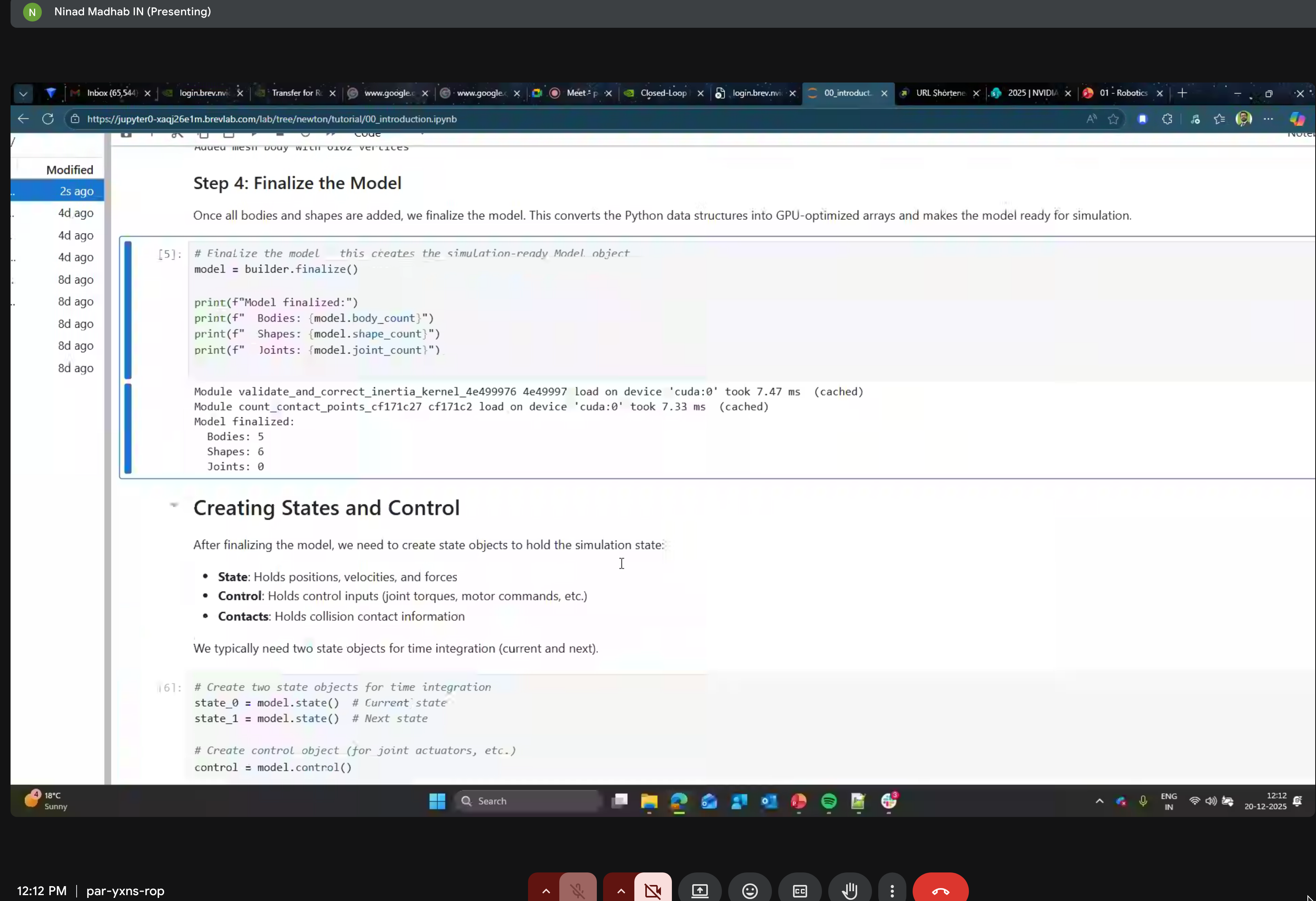State, control, and contacts objects