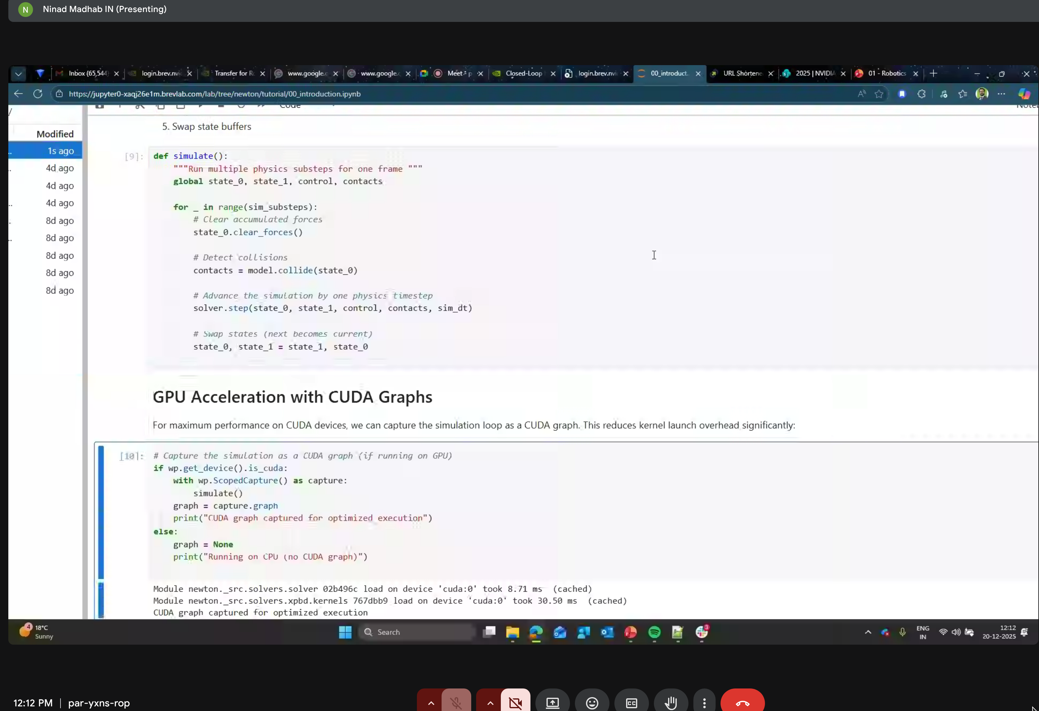 Capturing simulation loop as CUDA graph