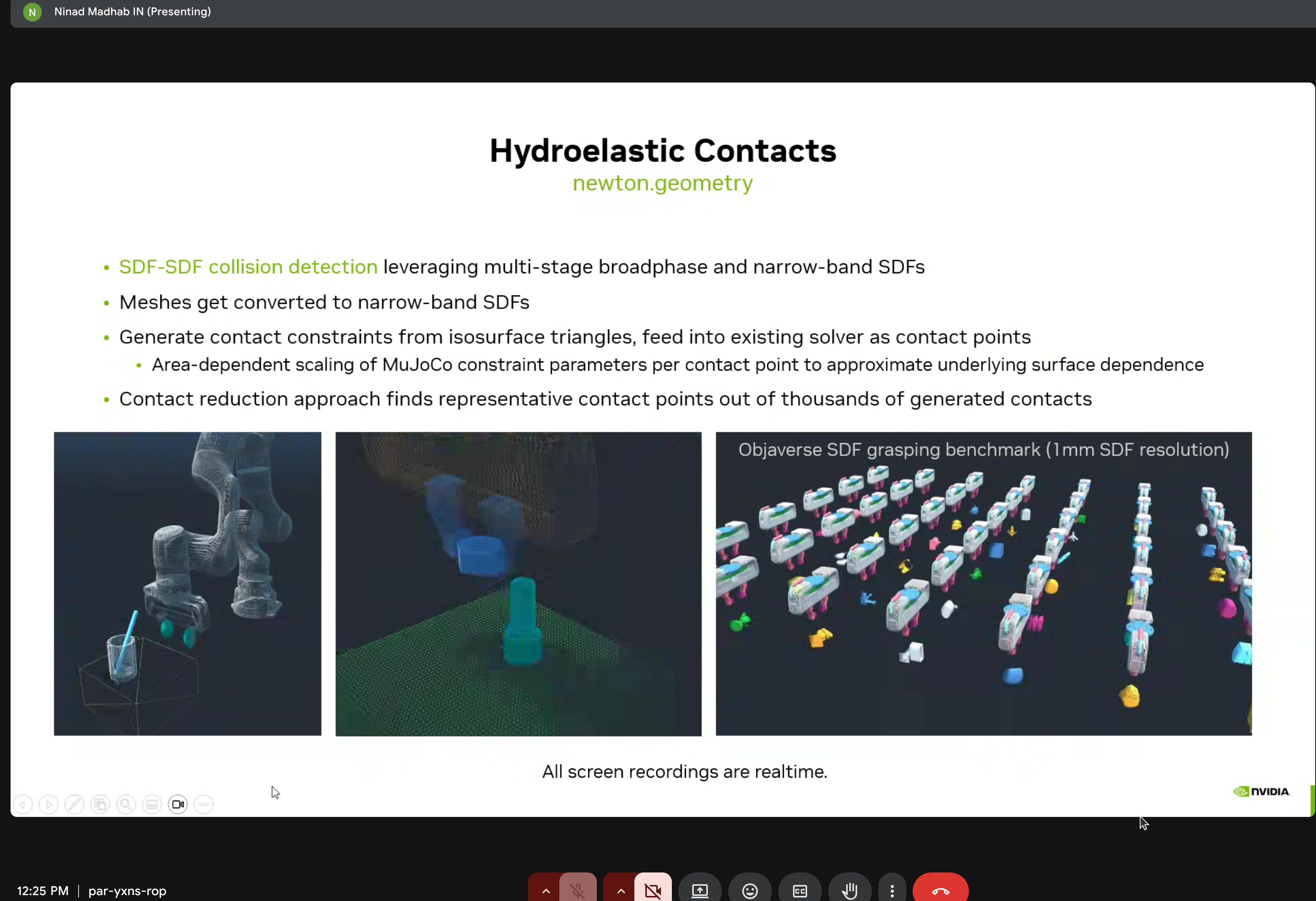 Robotic arm with contact visualization