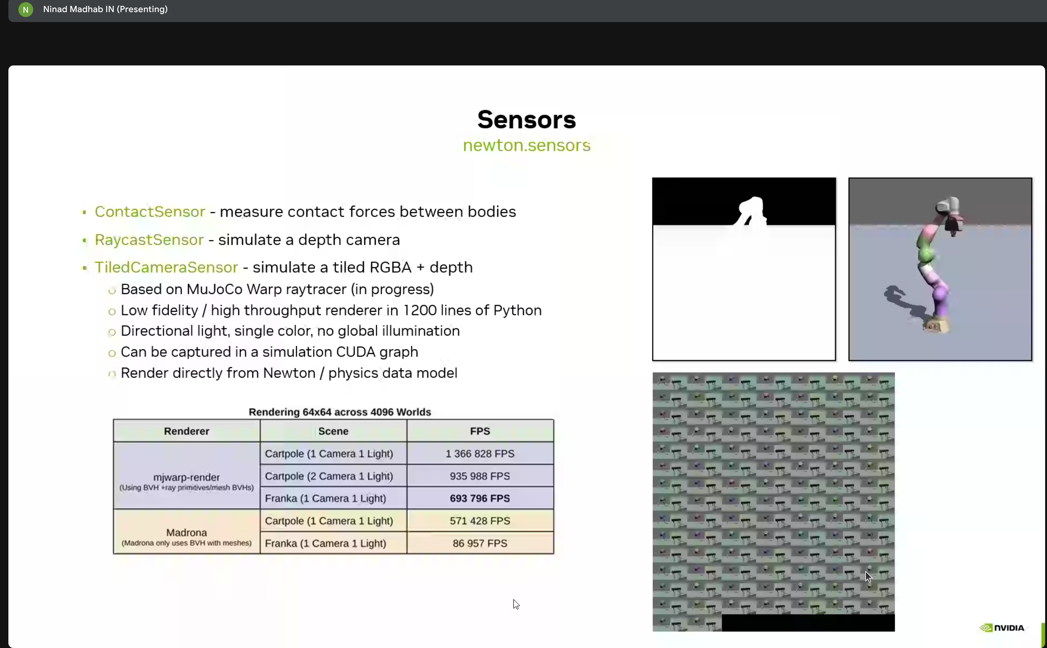 ContactSensor, RaycastSensor, TiledCameraSensor