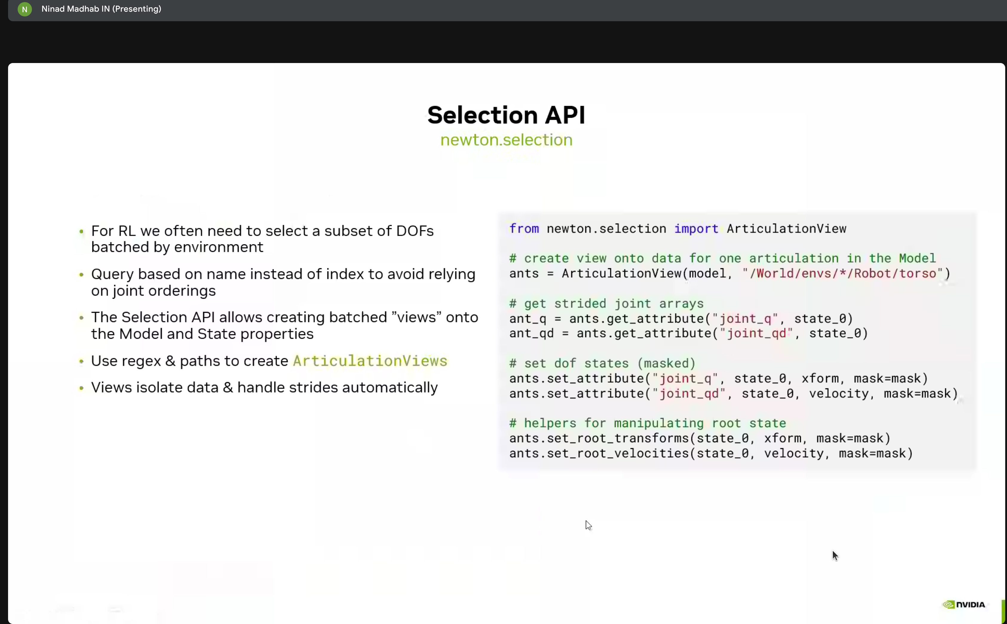 Creating ArticulationViews for batched DOF operations