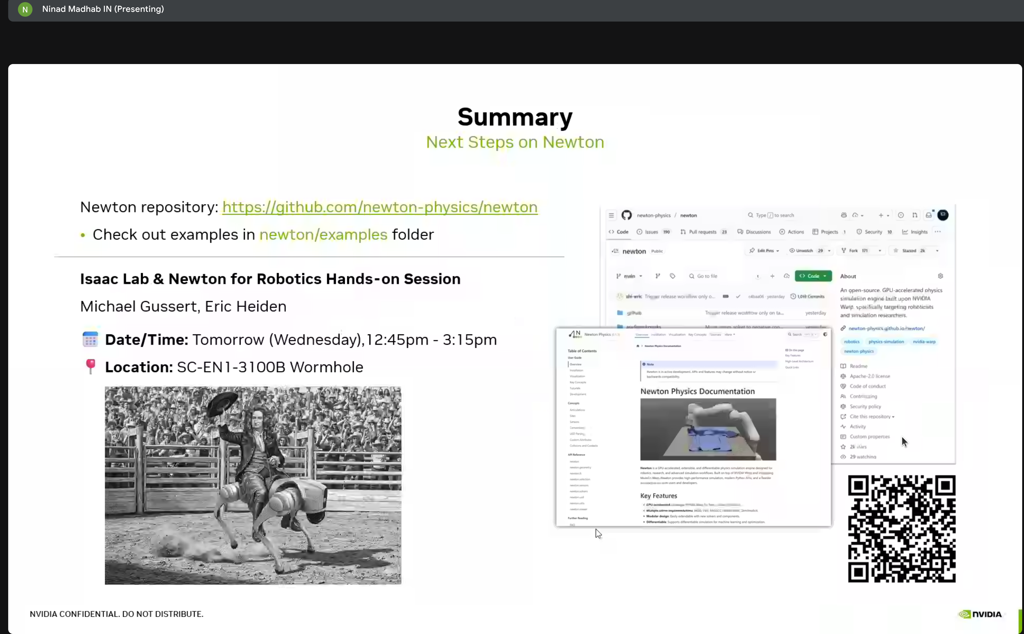Newton repository link and QR code