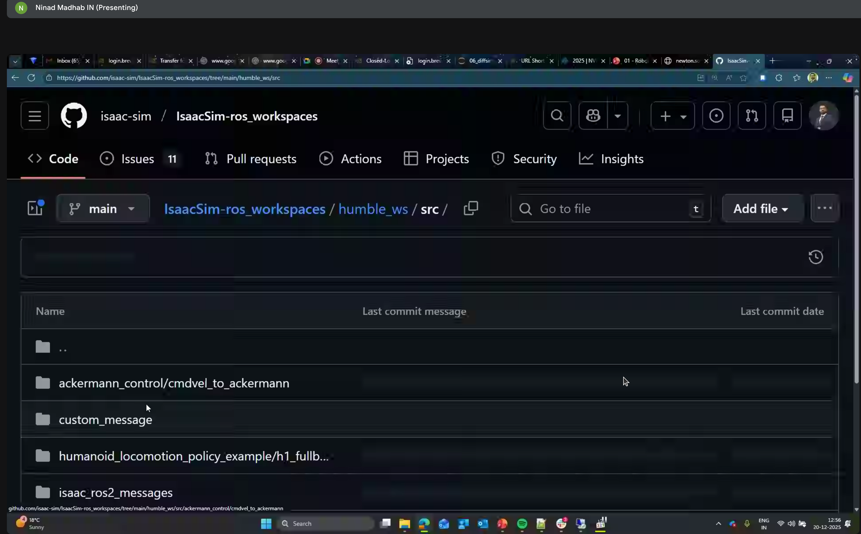 humble_ws/src directory structure