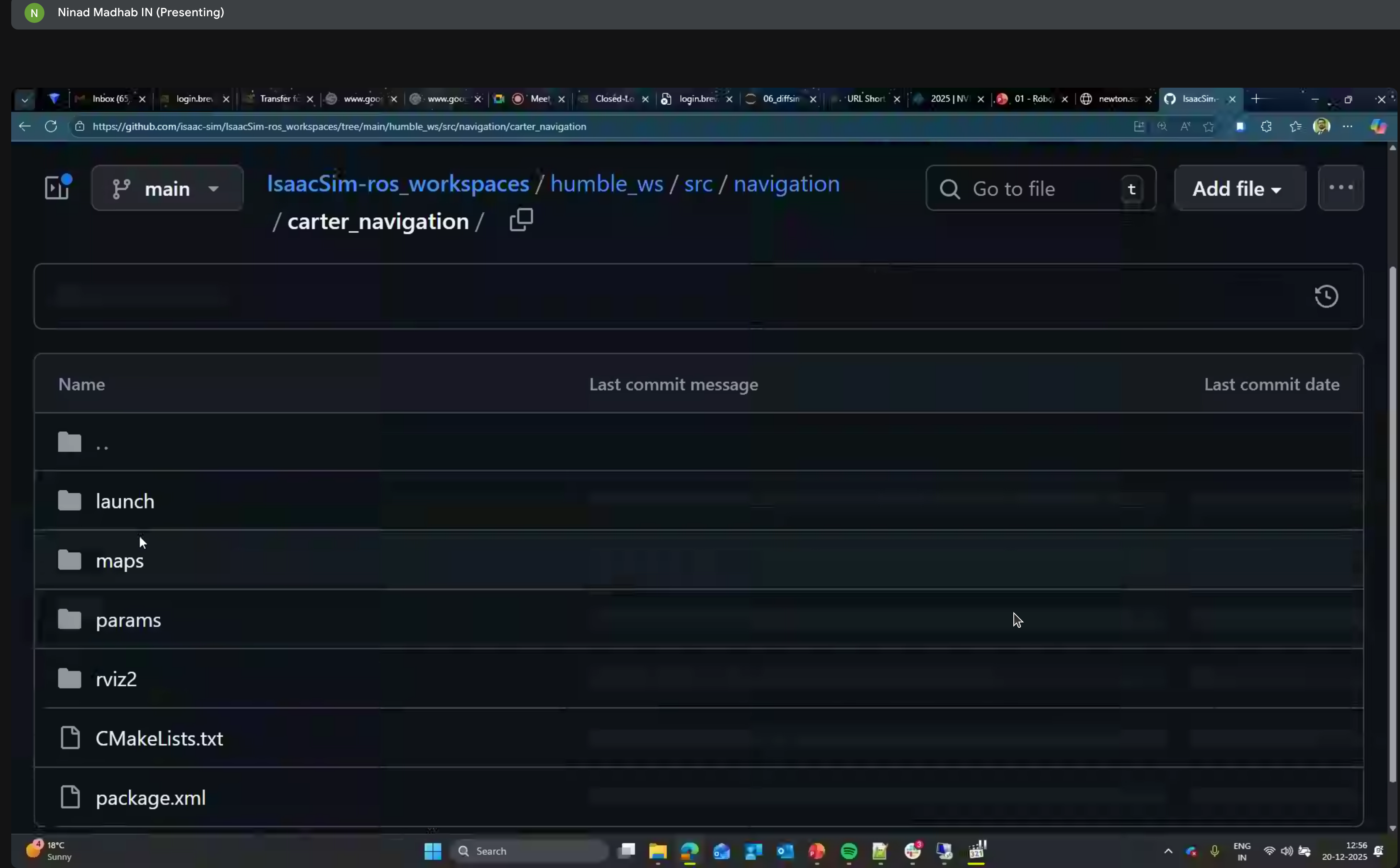 Carter navigation launch, maps, params folders